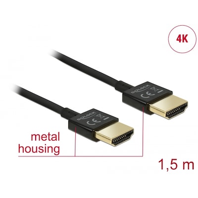 Delock Kabel High Speed HDMI mit Ethernet - HDMI Stecker  HDMI Stecker 3D 1,5m von Delock