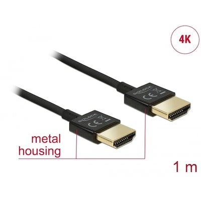 Delock Kabel High Speed HDMI mit Ethernet - HDMI Stecker  HDMI Stecker 3D 1m von Delock