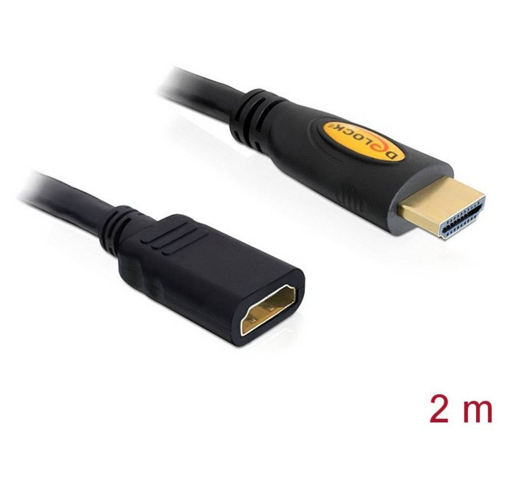 Delock Kabel High Speed HDMI mit Ethernet Verlängerung HDMI-Kabel, vergoldete Steckkontakte von Delock