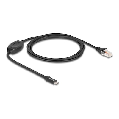 Delock Kabel USB 2.0 Type-C Stecker zu 1 x Seriell RS-232 RJ45 Stecker 1,8 m schwarz Delock Kabel USB 2.0 Type-C Stecker zu 1 x Seriell RS-232 RJ45 Stecker 1,8 m schwarz von Delock
