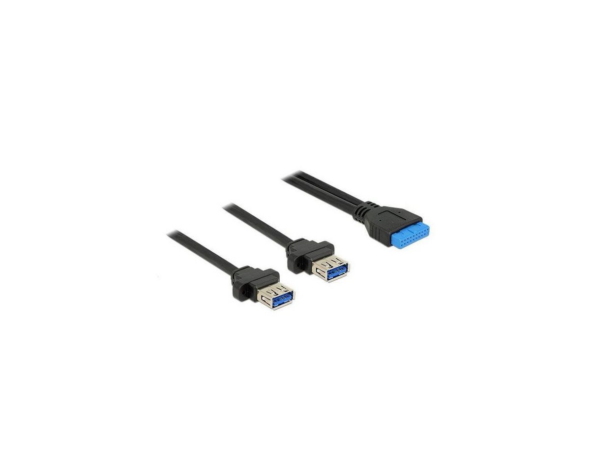 Delock Kabel USB 3.0 Pfostenbuchse 2,00 mm 19 Pin > 2 x USB 3.0... Computer-Kabel, USB 3.0 Type-A Buchse, USB von Delock
