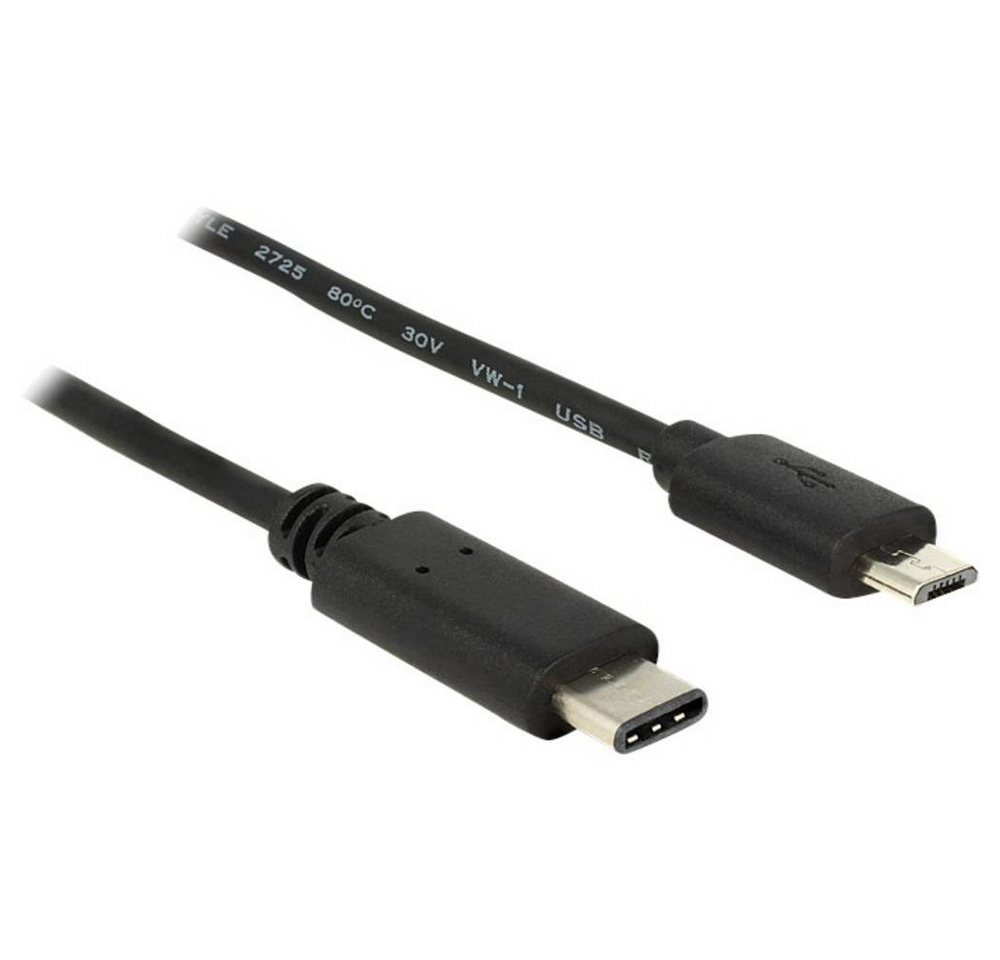 Delock Kabel USB Typ-C™ Stecker > USB 2 Typ Micro-B 1 m USB-Kabel, (1.00 cm) von Delock