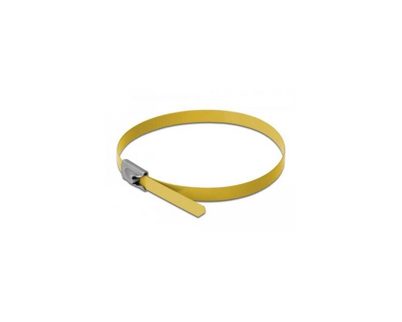 Delock Kabelbinder Edelstahlkabelbinder L 300 x B 4,6 mm gelb 10 Stück von Delock
