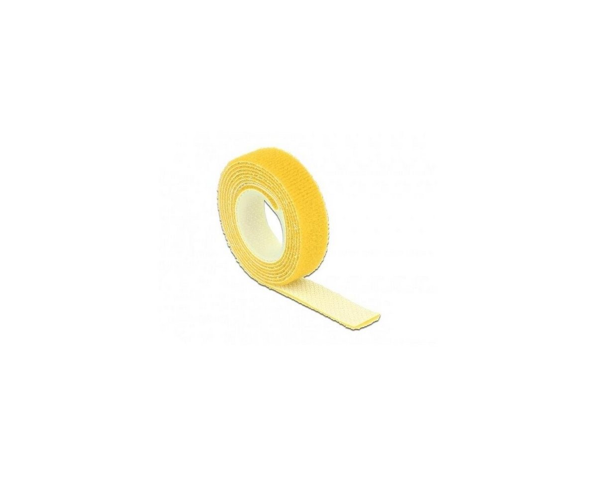 Delock Kabelbinder Klettband auf Rolle L 1 m x B 13 mm, gelb von Delock