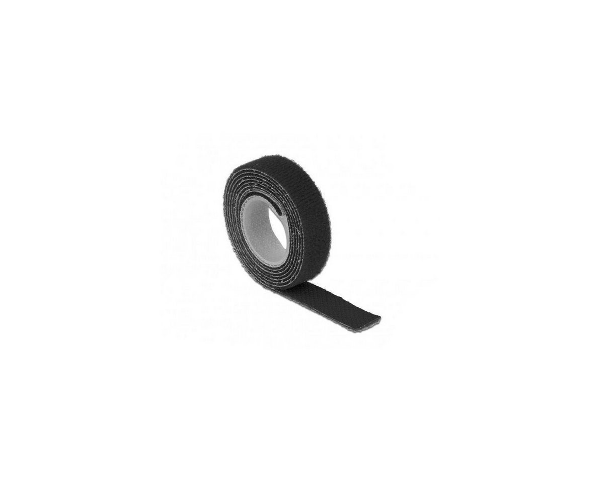 Delock Kabelbinder Klettband auf Rolle L 1 m x B 13 mm, schwarz von Delock