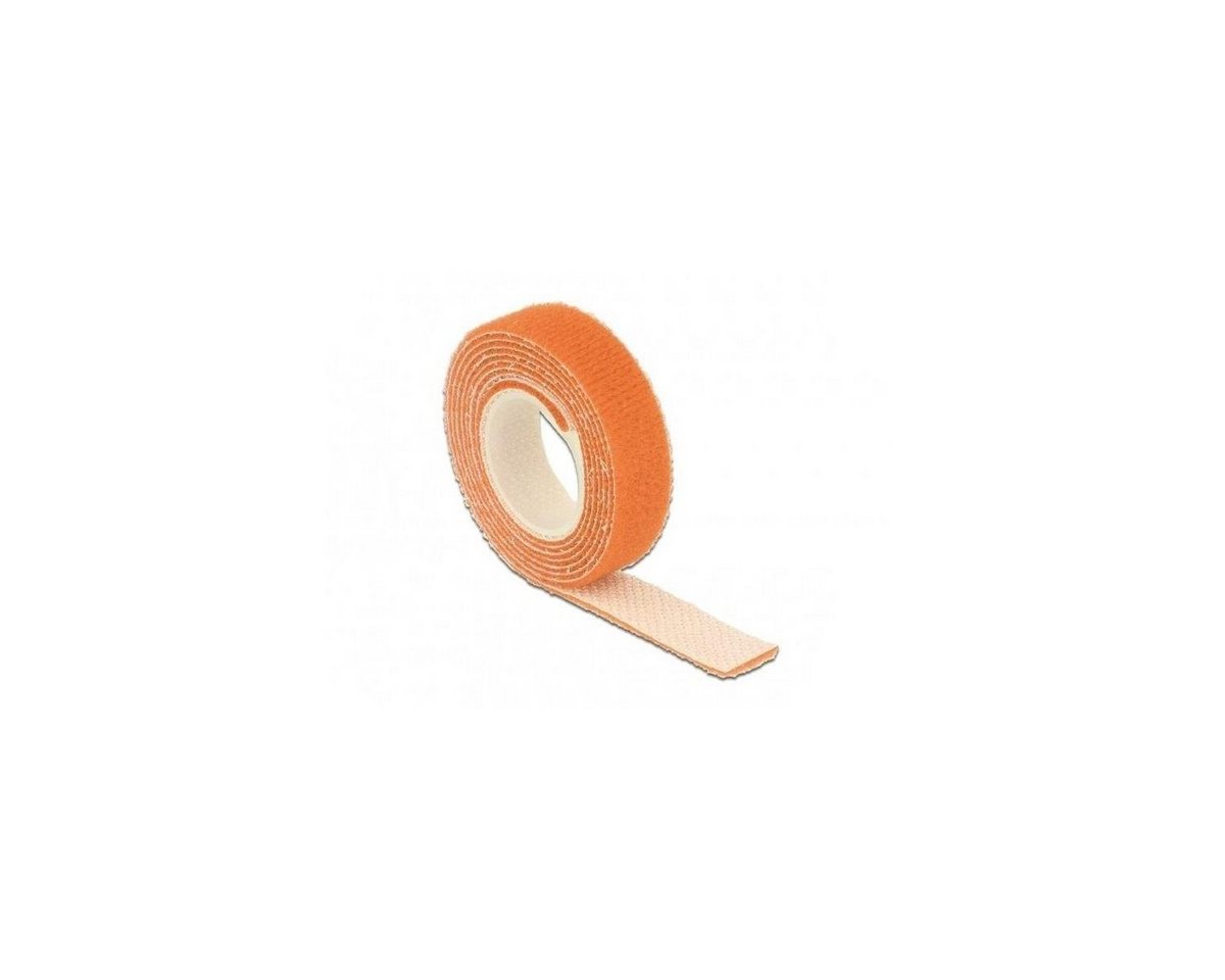 Delock Kabelbinder Klettband auf Rolle L 1 m x B 13 mm orange von Delock