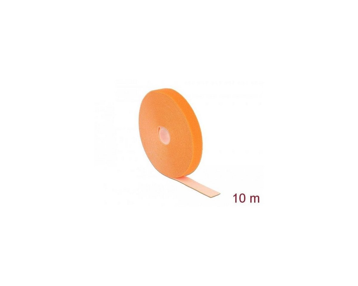 Delock Kabelbinder Klettband auf Rolle L 10 m x B 20 mm orange von Delock