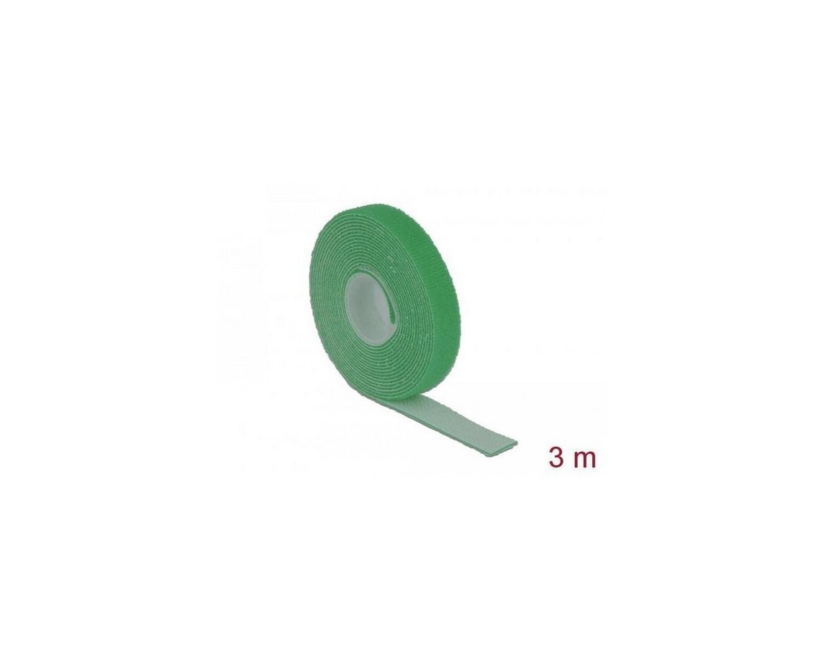Delock Kabelbinder Klettband auf Rolle L 3 m x B 13 mm grün von Delock