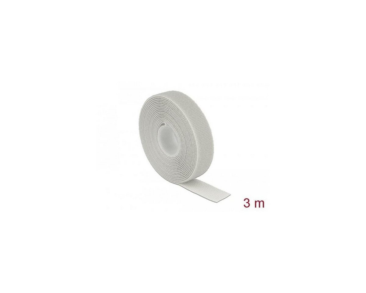 Delock Kabelbinder Klettband auf Rolle L 3 m x B 20 mm, grau von Delock