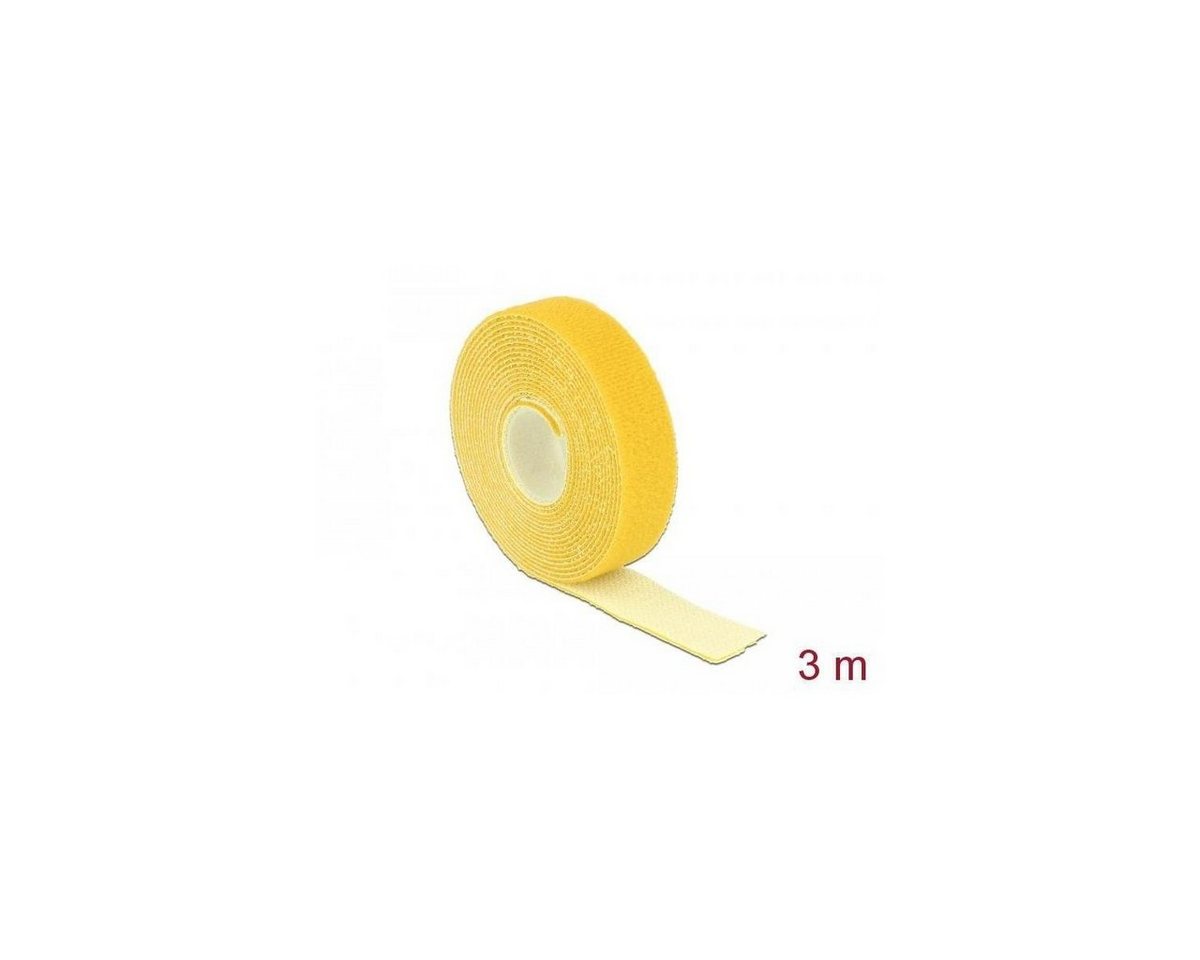 Delock Kabelbinder Klettband auf Rolle L 3 m x B 20 mm gelb von Delock