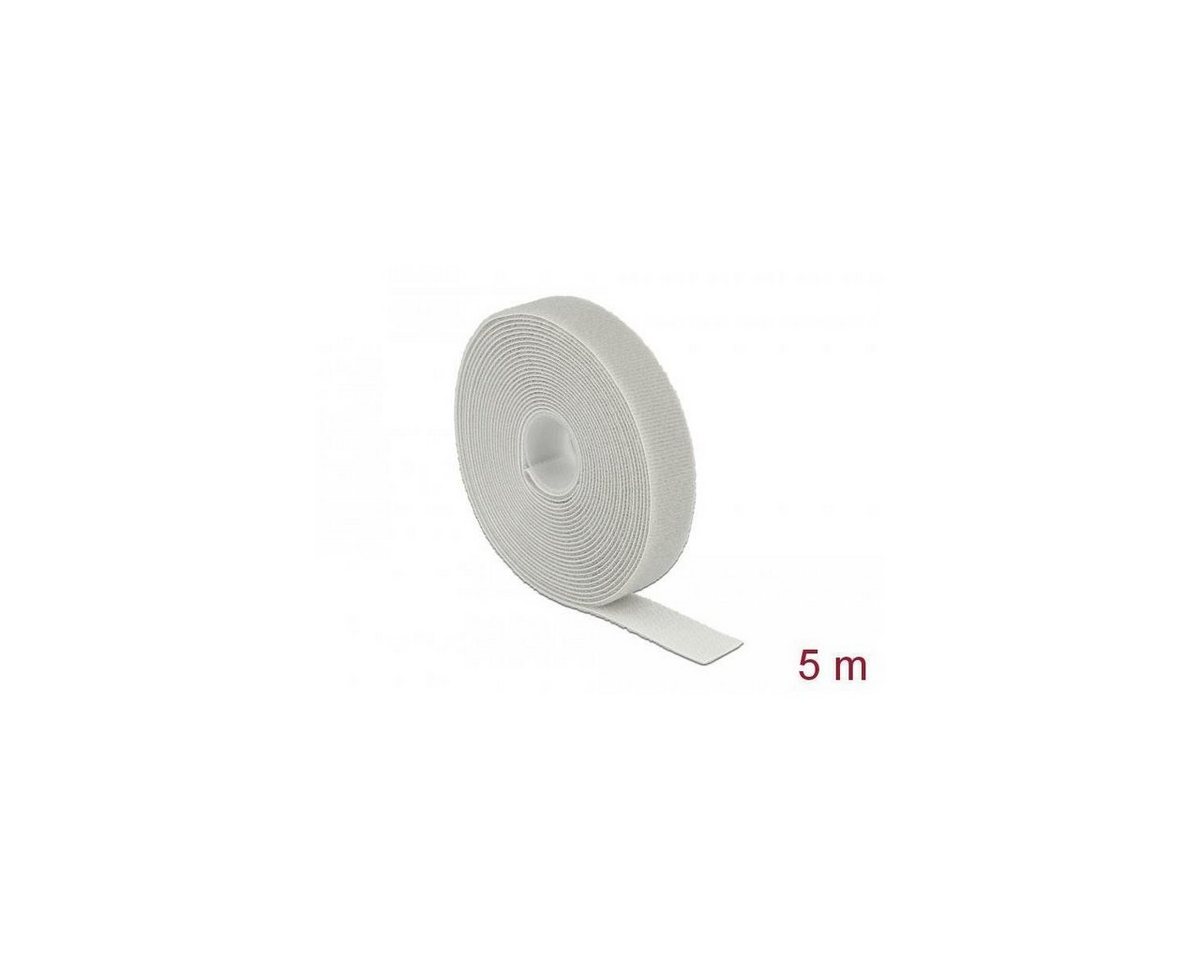 Delock Kabelbinder Klettband auf Rolle L 5 m x B 20 mm grau von Delock