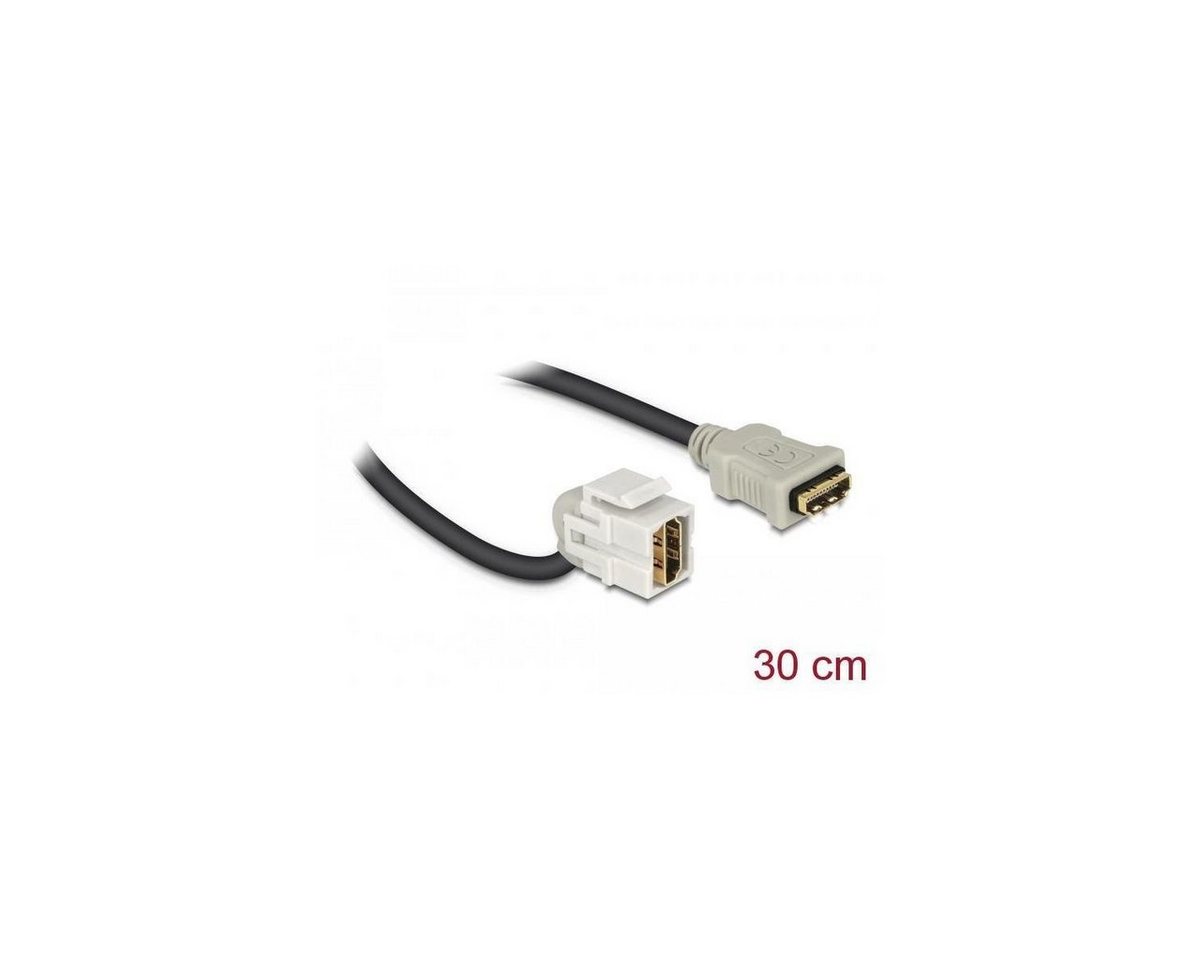 Delock Keystone Modul HDMI Buchse 110° > HDMI Buchse mit Kabel weiß Computer-Kabel, HDMI, HDMI von Delock