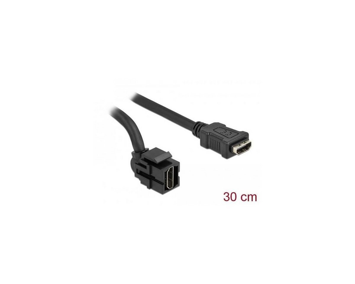 Delock Keystone Modul HDMI Buchse 250° > HDMI Buchse mit Kabel schwarz Computer-Kabel, HDMI-A, HDMI (30,00 cm) von Delock