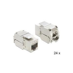 Delock Keystone Modul RJ45 Buchse > LSA Cat.6A STP 24 Stück (86405) von Delock