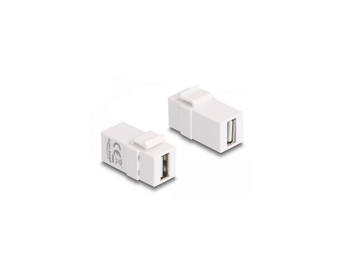 Delock Keystone Modul USB 2.0 A Buchse zu USB 2.0 A Buchse weiß Computer-Kabel, USB, USB von Delock