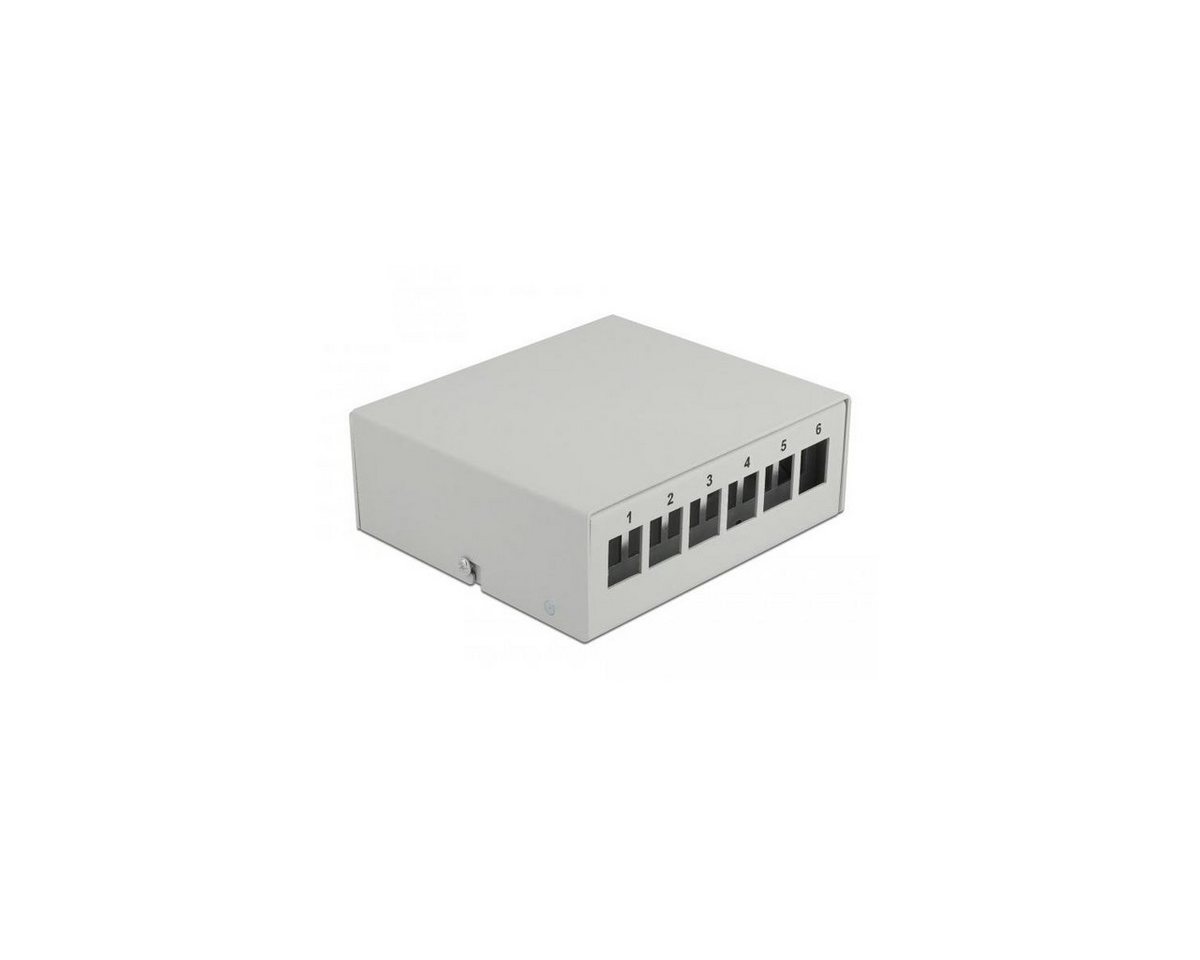 Delock Keystone Patchpanel 6 Port grau Netzwerk-Patch-Panel von Delock