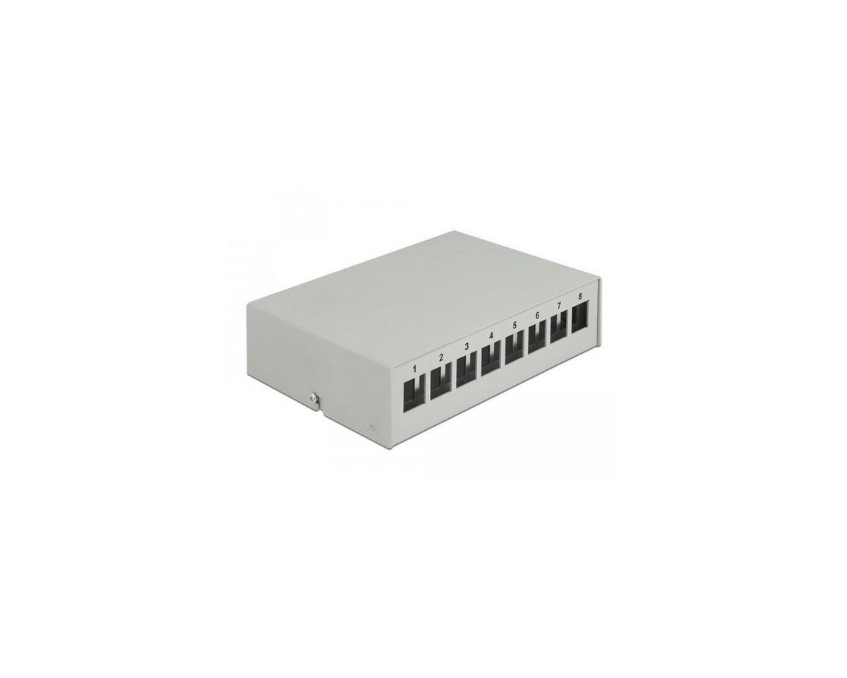 Delock Keystone Patchpanel 8 Port grau Netzwerk-Patch-Panel von Delock