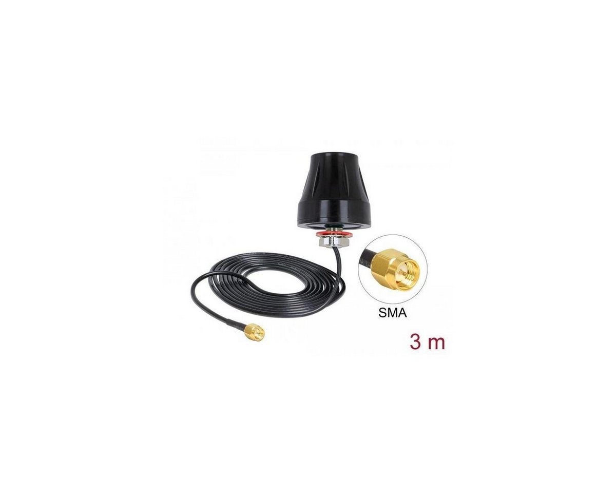 Delock LTE Antenne SMA 2 dBi 3 m RG-174 omnidirektional schwarz... WLAN-Antenne von Delock