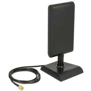 Delock LTE Antenne SMA Stecker 2 - 4 dBi omnidirektional mit magnetischem Standfuß und Anschlusskabel (ULA 100, 1 m) schwarz (88992) von Delock