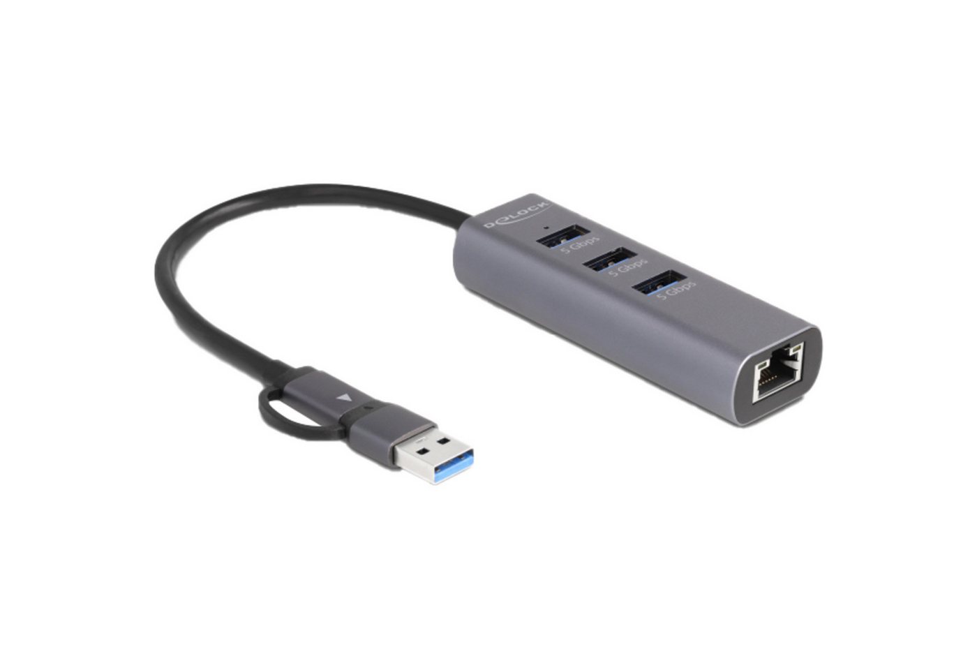 Delock Laptop-Dockingstation DeLOCK 3 Port USB 5 Gbps Hub + Gigabit LAN mit USB Delock Laptop-Dockingstation DeLOCK 3 Port USB 5 Gbps Hub + Gigabit LAN mit USB von Delock