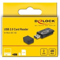 Delock Mini USB 2.0 Card Reader mit SD und Micro SD Slot von Delock