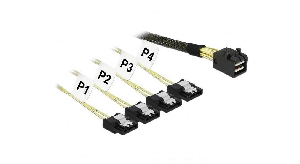 Delock Modem DeLOCK Kabel Mini SAS HD SFF-8643 > 4 x SATA 7 Pin Delock Modem DeLOCK Kabel Mini SAS HD SFF-8643 > 4 x SATA 7 Pin von Delock