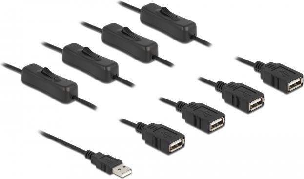 Delock - Netz-Splitter - USB (M) bis USB (W) 2 A - 1,0m - Schwarz (86805) von Delock