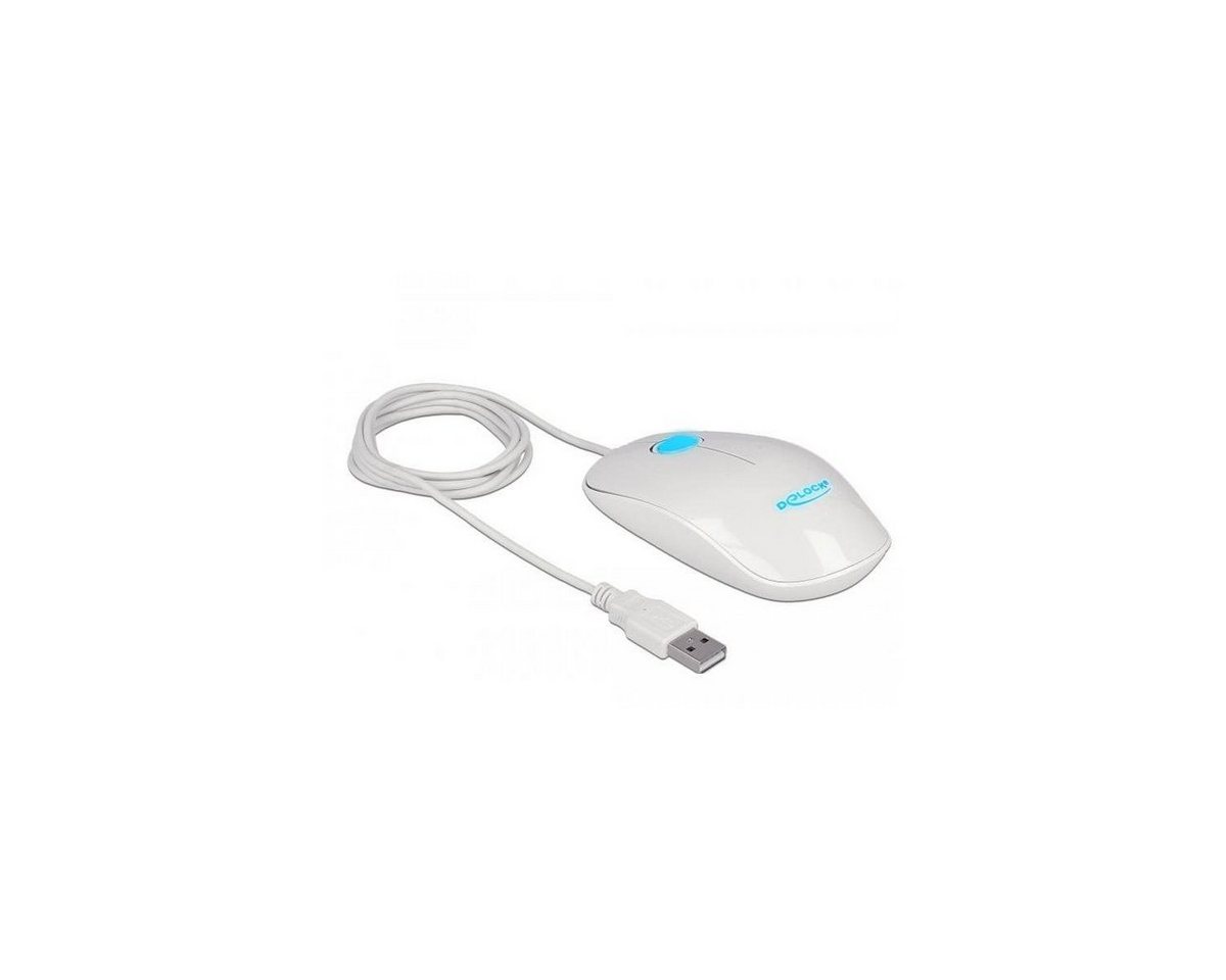 Delock Optische 3-Tasten LED Maus USB Typ-A weiß Maus von Delock