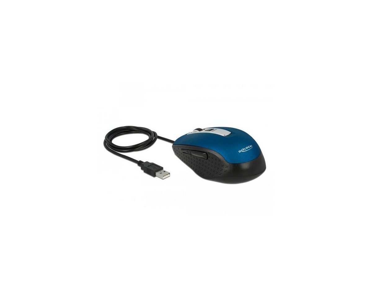 Delock Optische 5-Tasten Maus USB Typ-A blau Maus von Delock