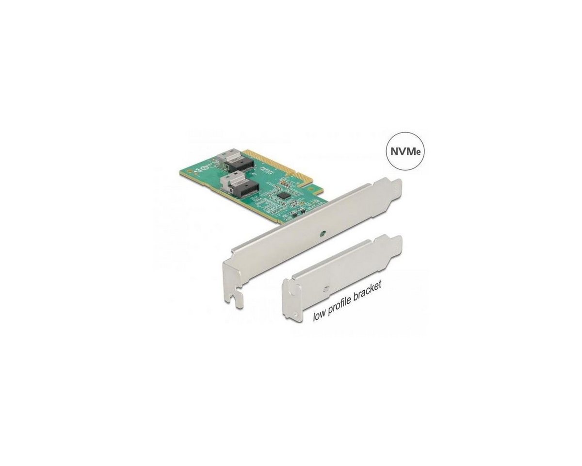 Delock PCI Express 4.0 x8 Karte zu 2x intern SFF-8654 4i NVMe -... Computer-Adapter von Delock