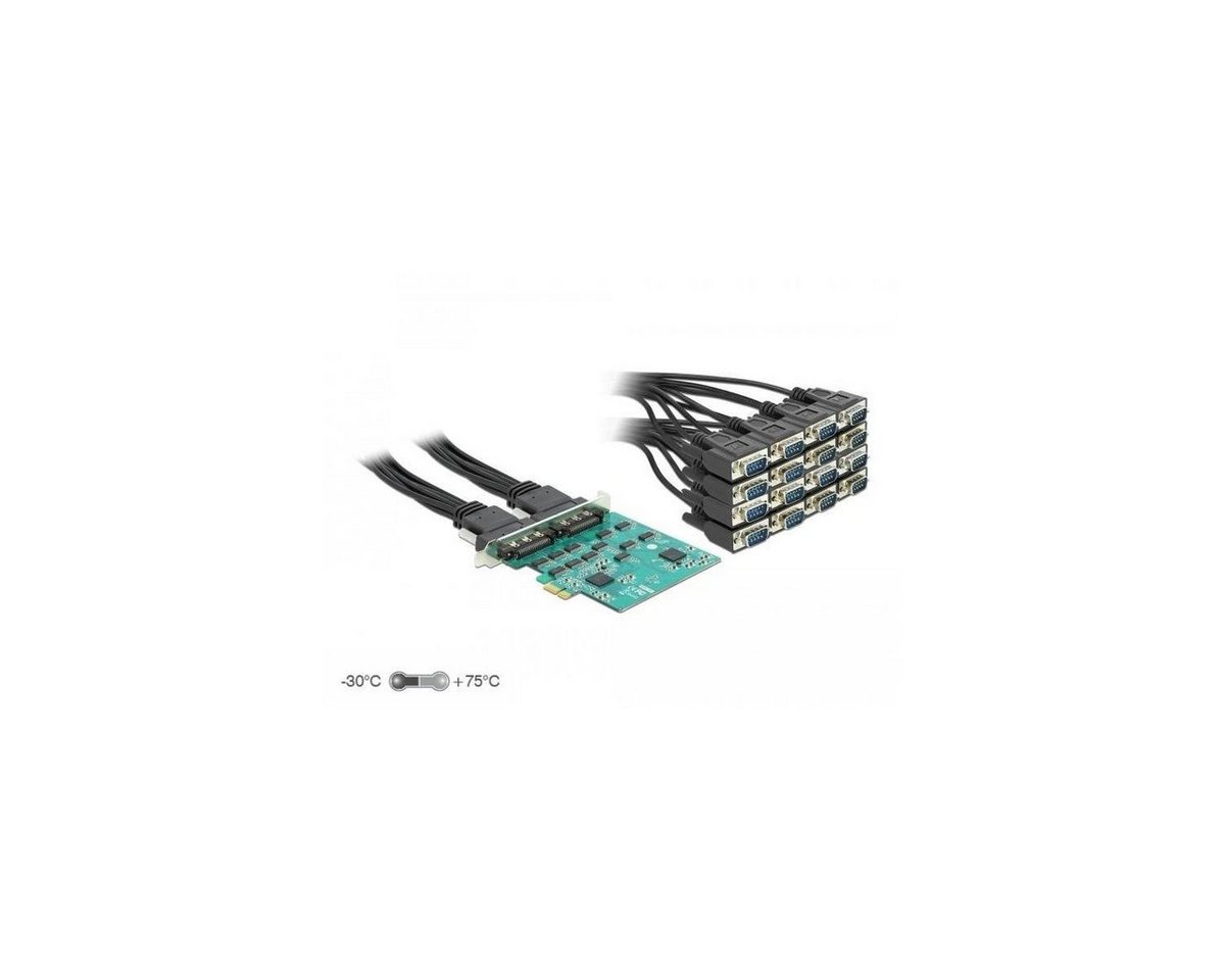 Delock PCI Express Karte zu 16 x Seriell RS-232 High Speed ESD Schutz Computer-Adapter von Delock