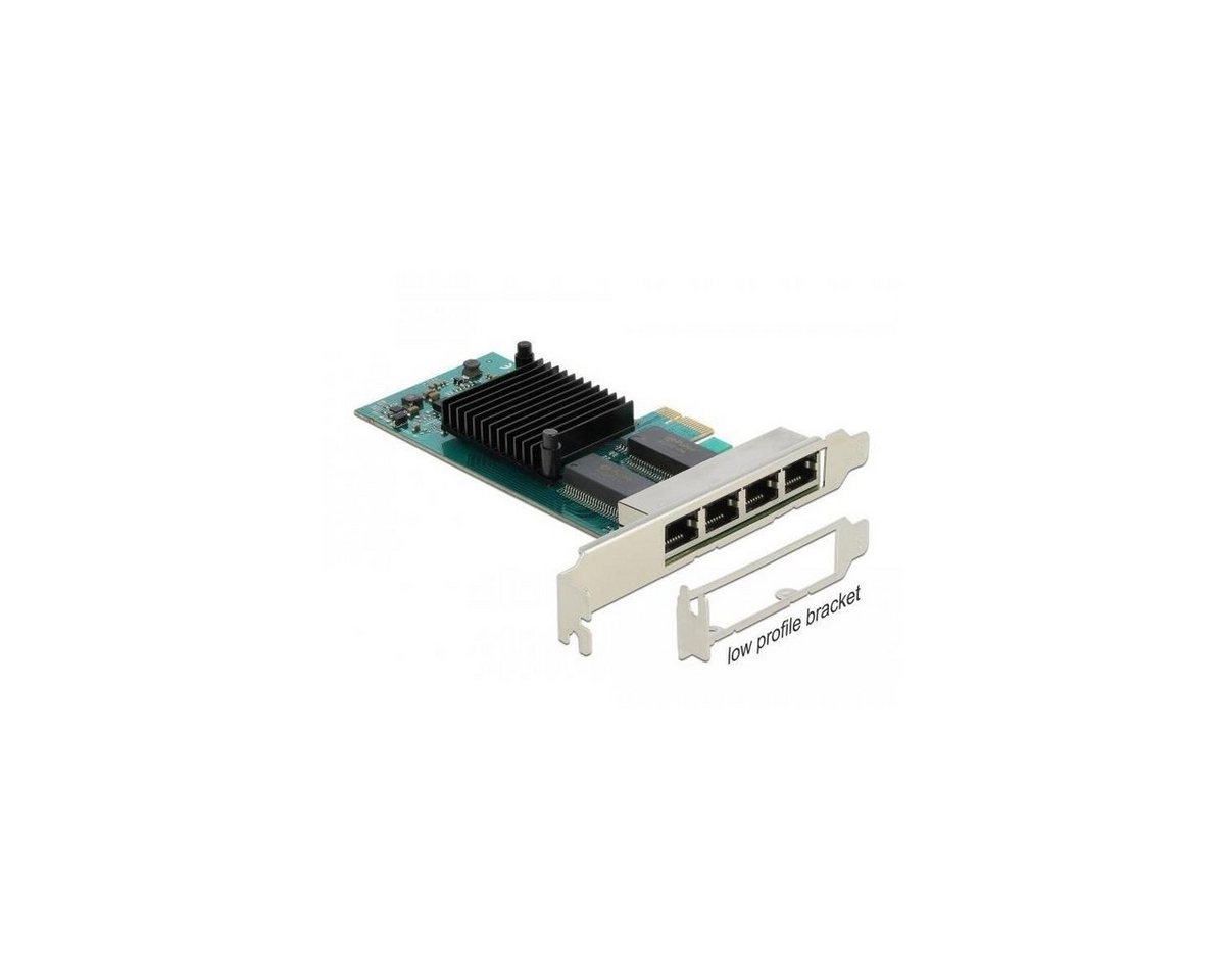 Delock PCI Express x1 Karte 4 x RJ45 Gigabit LAN i350 Computer-Adapter von Delock