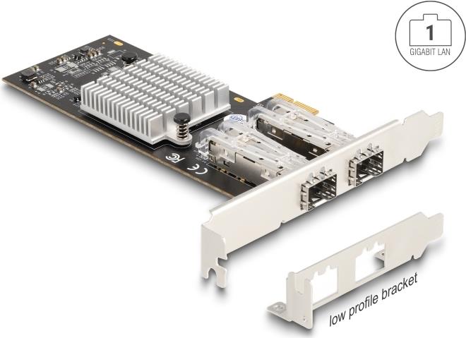 Delock PCI Express x1 Karte zu 2 x SFP Slot Gigabit LAN i350 (88336) von Delock