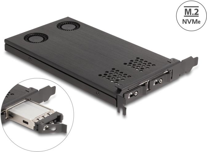 Delock PCI Express x16 Karte Wechselrahmen für 2 x M.2 NVMe SSD - Bifurcation (47042) von Delock