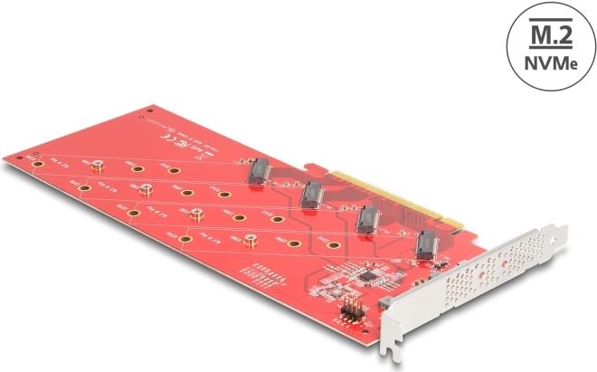 Delock PCI Express x16 Karte zu 4 x intern NVMe M.2 Key M 110 mm (90617) von Delock