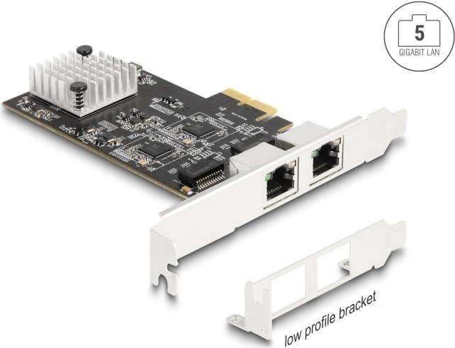 Delock PCI Express x2 Karte zu 2 x RJ45 5 Gigabit LAN RTL8126 (81261) von Delock
