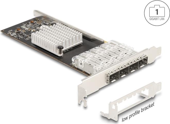 Delock PCI Express x4 Karte zu 4 x SFP Slot Gigabit LAN i350 (88342) von Delock