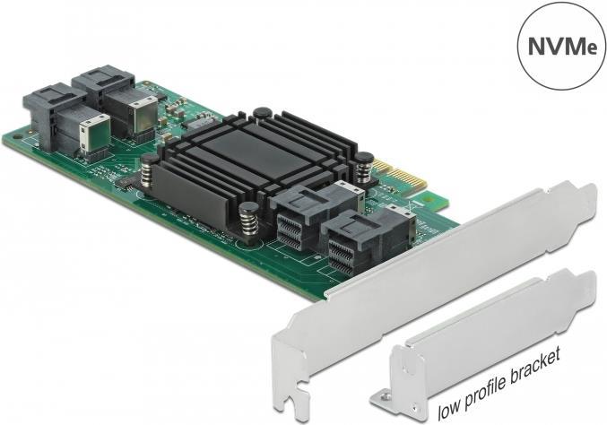 Delock PCI Express x8 Card to 4 x internal SFF-8643 NVMe - Low Profile Form Factor - Speicher-Controller - U.2 NVMe - Low-Profile - PCIe 3.0 x8 von Delock