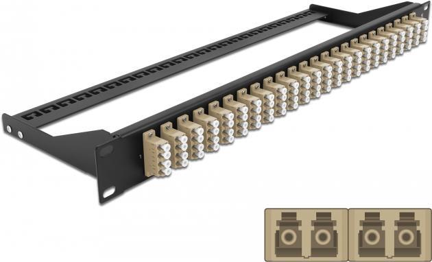 Delock - Patch Panel - Rack montierbar - LC Quad MM x 24 - Schwarz, beige - 1U - 48.3 cm (19) von Delock