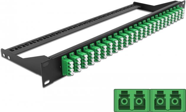 Delock - Patch Panel - Rack montierbar - LC Quad SM x 24 - Schwarz, grün - 1U - 48.3 cm (19) von Delock