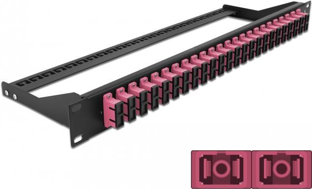 Delock - Patch Panel - Rack montierbar - SC Duplex MM X 24 - Schwarz, violett - 1U - 48.3 cm (19) von Delock