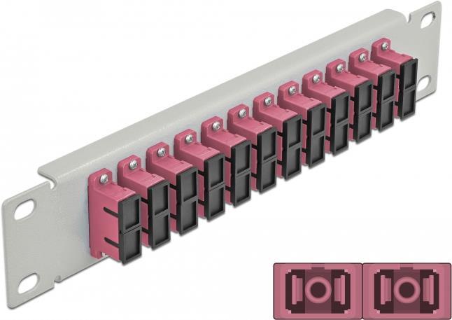 Delock - Patch Panel - SC Duplex MM X 12 - Grau - 1U - 25,4 cm (10) (66795) von Delock