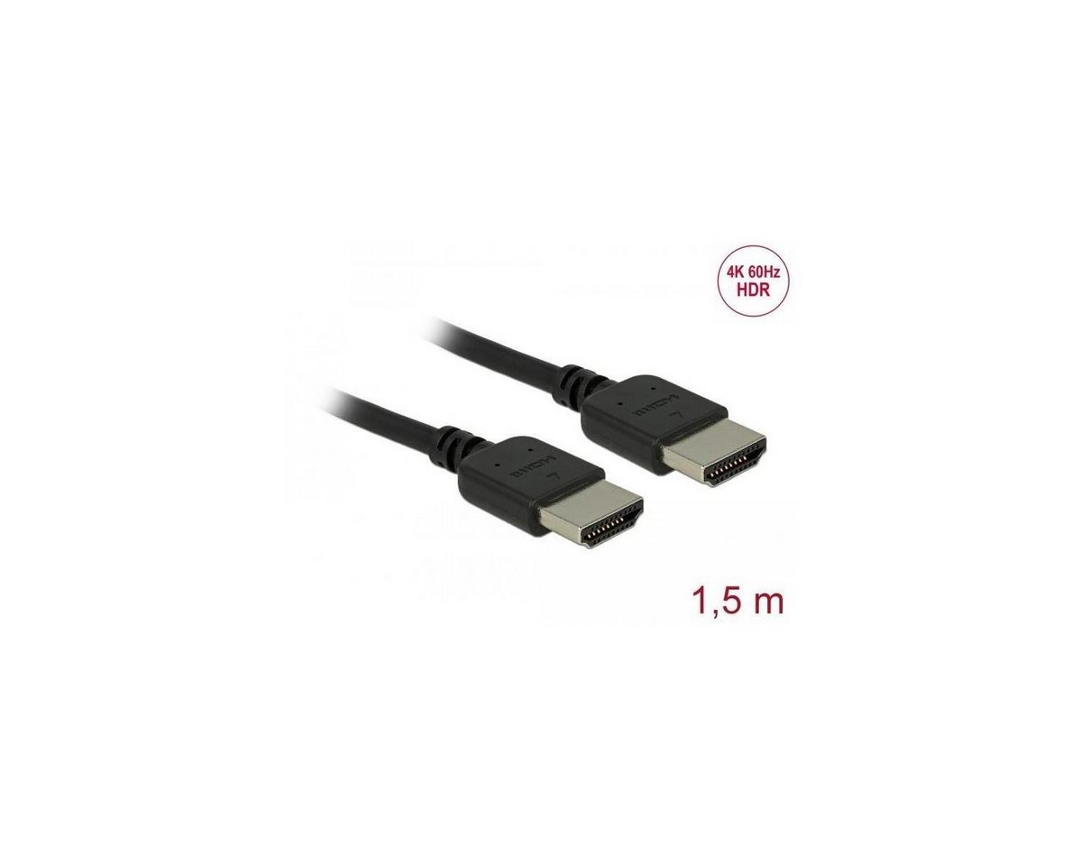 Delock Premium HDMI Kabel 4K 60 Hz 1,5 m HDMI-Kabel, HDMI-A, HDMI (100,00 cm) von Delock