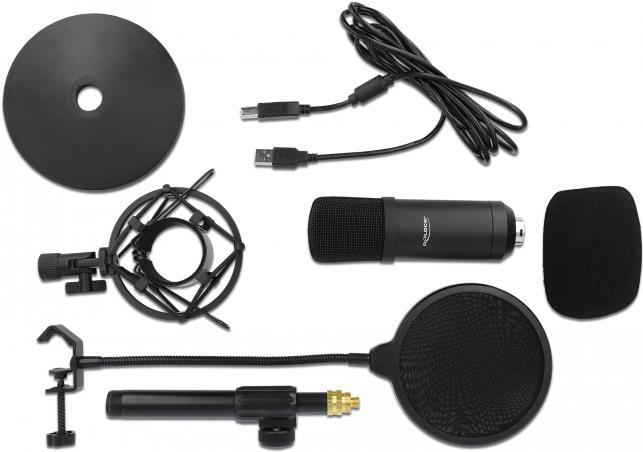 Delock Professionelles USB Kondensator Mikrofon Set für Podcasting und Gaming (66300) von Delock