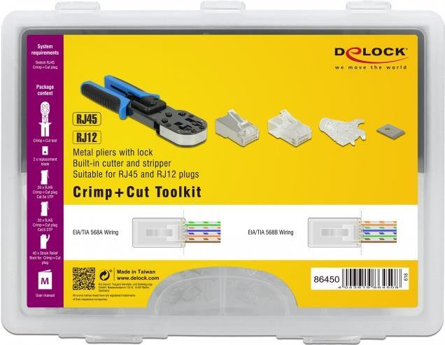 Delock RJ45 Crimp+Cut Toolkit - Crimpwerkzeug - Blau/Schwarz von Delock