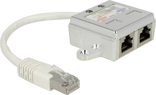 Delock RJ45 Netzwerk Adapter CAT 5 [1x RJ45-Stecker - 2x RJ45-Buchse] 15.00cm Weiß von Delock