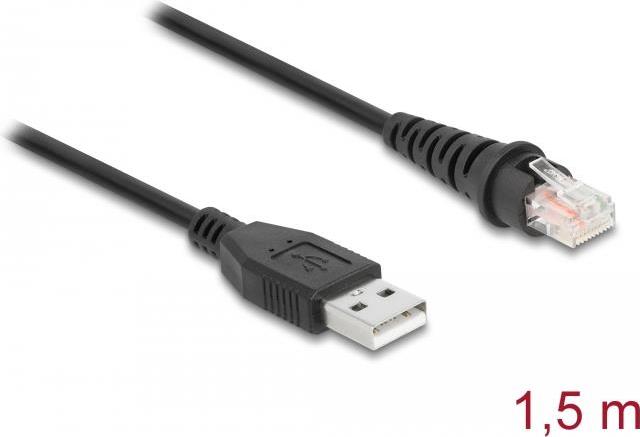 Delock RJ50 zu USB 2.0 Typ-A Barcodescanner Kabel 1,5 m (90598) von Delock