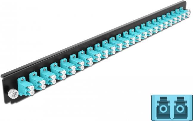Delock - Rack-Montageblech für Glasfaser-Spleißbox - Vorderseite - LC MM X 24 - Aquamarin - 1U - 48.3 cm (19) von Delock
