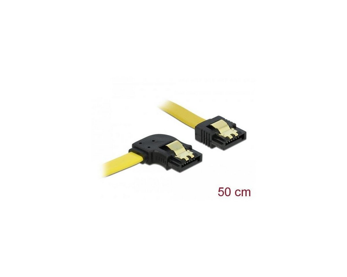 Delock SATA 3 Gb/s Kabel gerade auf links gewinkelt 50 cm gelb Computer-Kabel von Delock