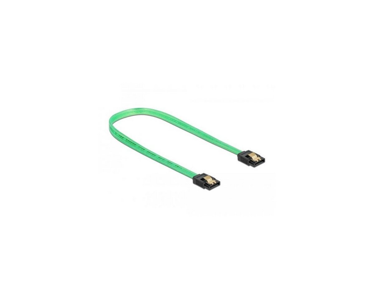 Delock SATA 6 Gb/s Kabel UV Leuchteffekt grün, 70 cm Computer-Kabel von Delock